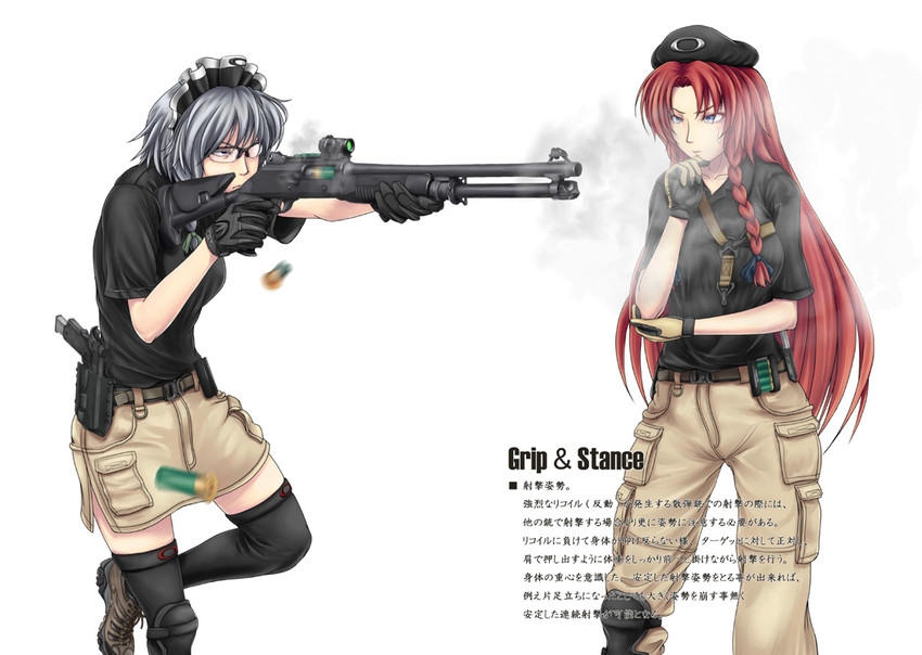 izayoi sakuya and hong meiling (touhou) drawn by sunaipu_(age-zero)