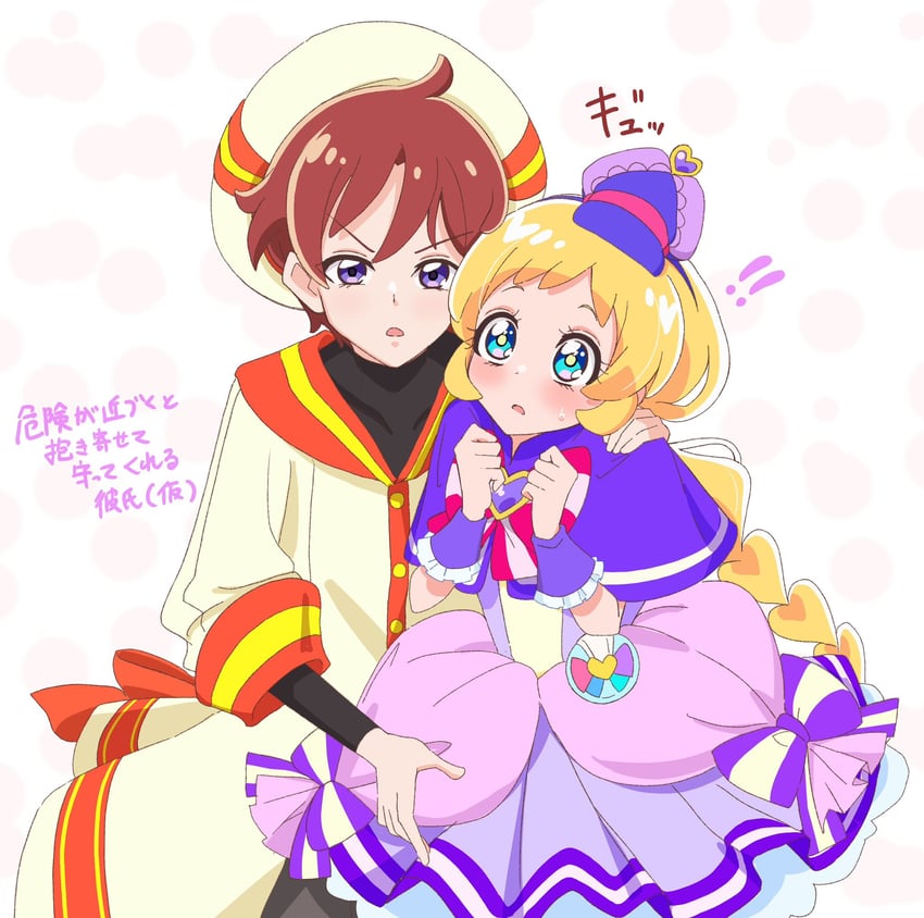 inukai iroha, cure friendy, and toyama satoru (precure and 1 more) drawn by akizora_(aki_precure)