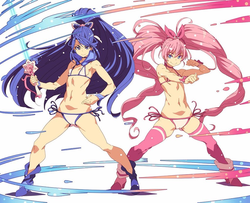 houjou hibiki, cure melody, minazuki karen, and cure aqua (precure and 3 more) drawn by tasaka_shinnosuke