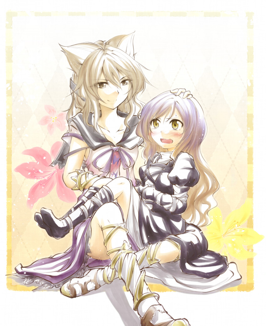 hijiri byakuren and toyosatomimi no miko (touhou) drawn by kakao_(noise-111)