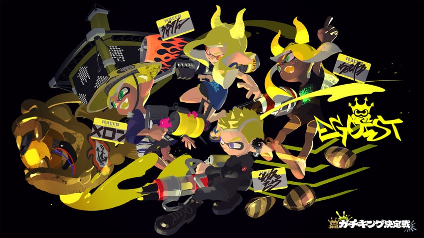 inkling player character, inkling girl, and inkling boy (splatoon and 1 more) drawn by inoue_seita