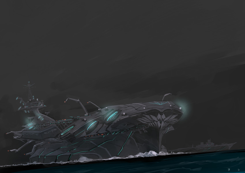 wo-class aircraft carrier and re-class battleship (kantai collection) drawn by akasaai