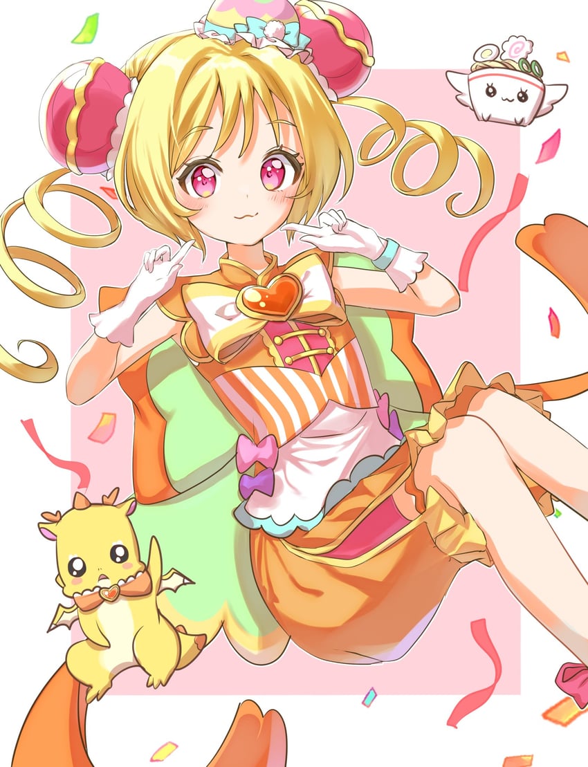 hanamichi ran, cure yum-yum, mem-mem, recipipi, and ramen recipipi (precure and 1 more) drawn by daopon