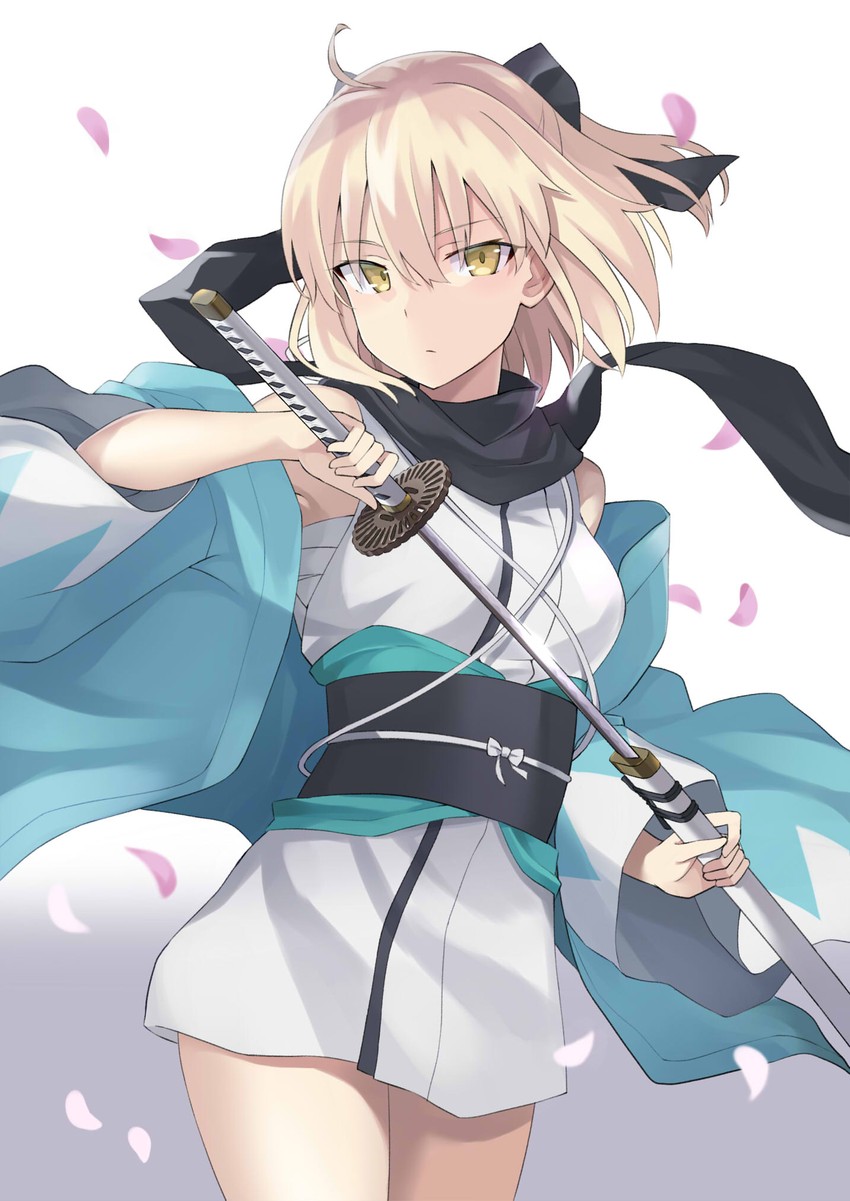 okita souji (fate and 2 more) drawn by 100percent_park