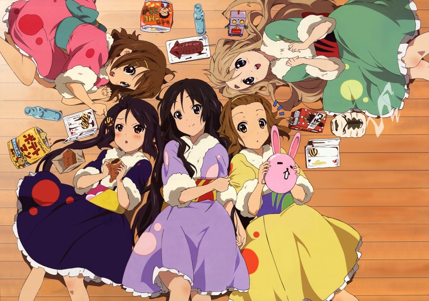 akiyama mio, nakano azusa, hirasawa yui, tainaka ritsu, and kotobuki tsumugi (k-on!) drawn by sakamoto_kazuya