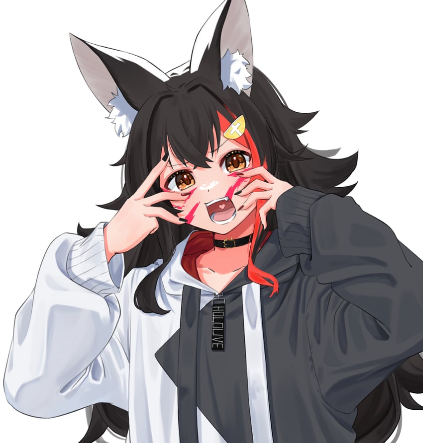 ookami mio (hololive and 1 more) drawn by daichi_(daichi_catcat)