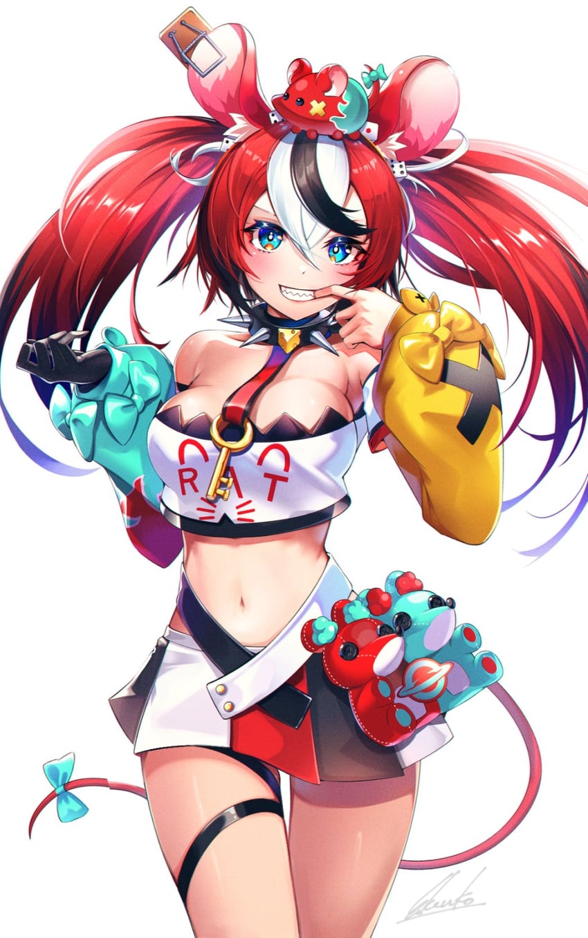 hakos baelz and mr. squeaks (hololive and 1 more) drawn by kenko_(a143016)