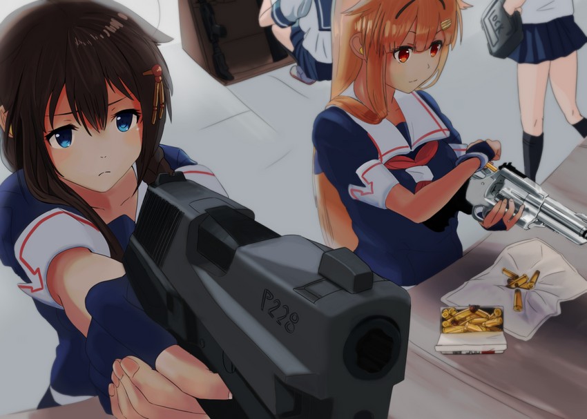 shigure, yuudachi, shigure kai ni, and yuudachi kai ni (kantai collection) drawn by natsukaze_shigure