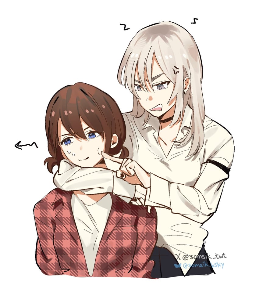 iseri nina and kawaragi momoka (girls band cry) drawn by somsik