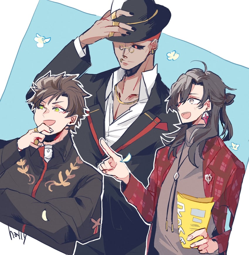 constantine xi, romulus, and gaius julius caesar (fate and 1 more) drawn by hally
