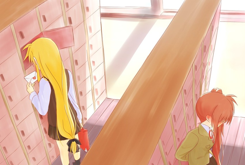fate testarossa and takamachi nanoha (lyrical nanoha and 2 more) drawn by kerorokjy