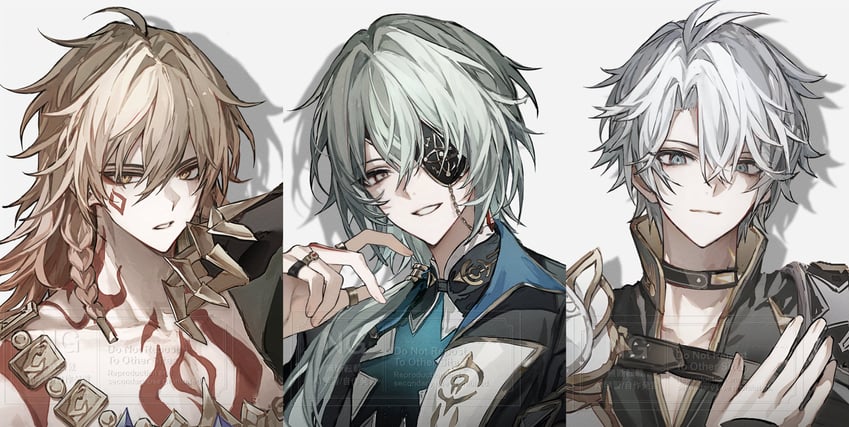 phainon, mydei, and anaxa (honkai and 1 more) drawn by bccch123