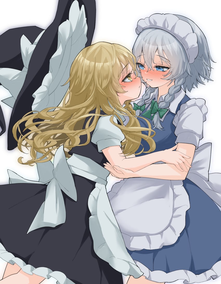 kirisame marisa and izayoi sakuya (touhou) drawn by mikan_(manmarumikan)