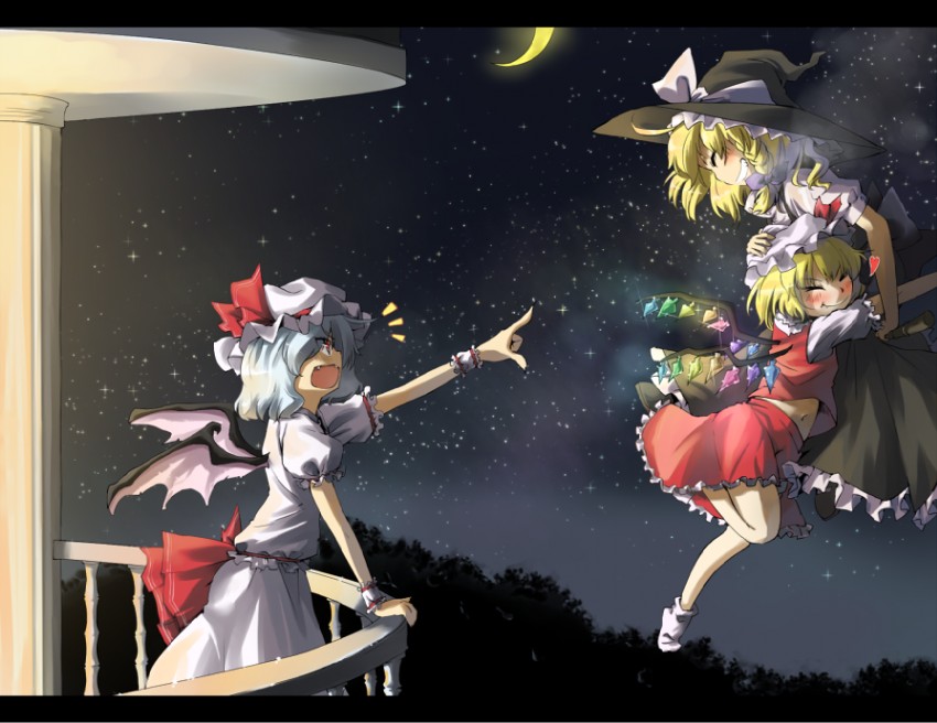 kirisame marisa, remilia scarlet, and flandre scarlet (touhou) drawn by taker_(flamestorm)