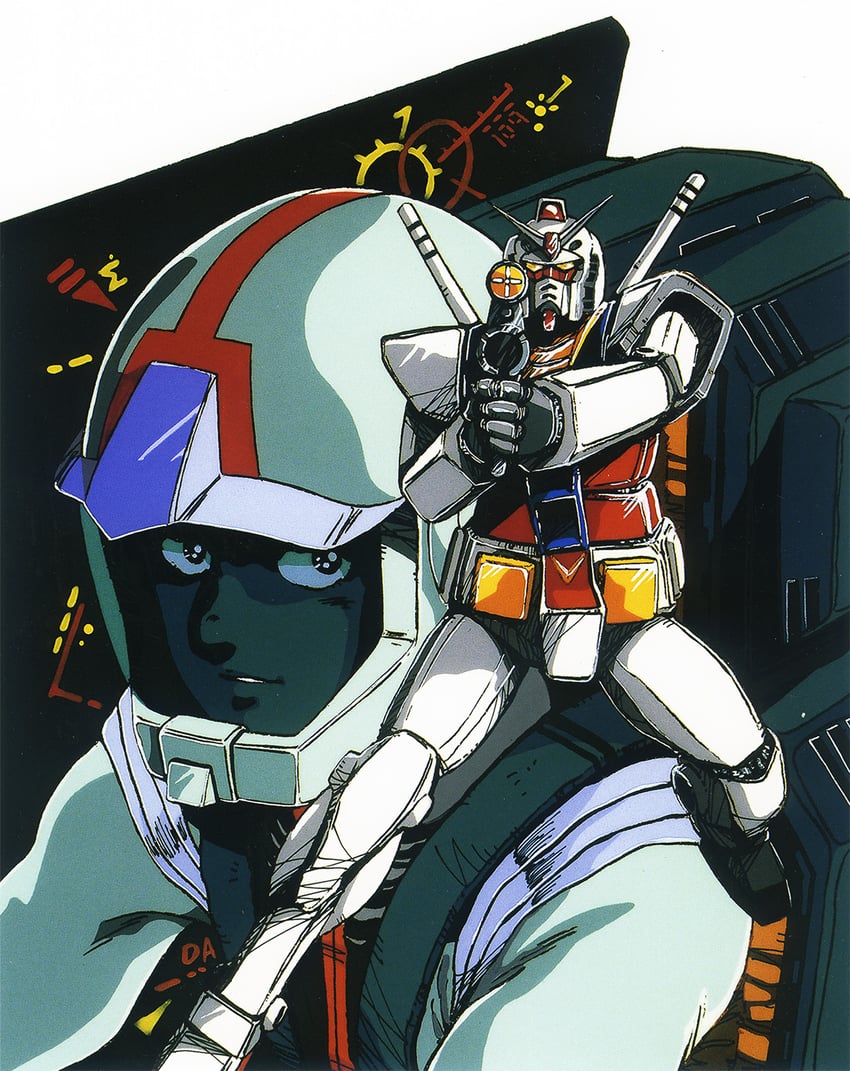 rx-78-2 gundam and amuro ray (gundam and 1 more) drawn by mikimoto_haruhiko