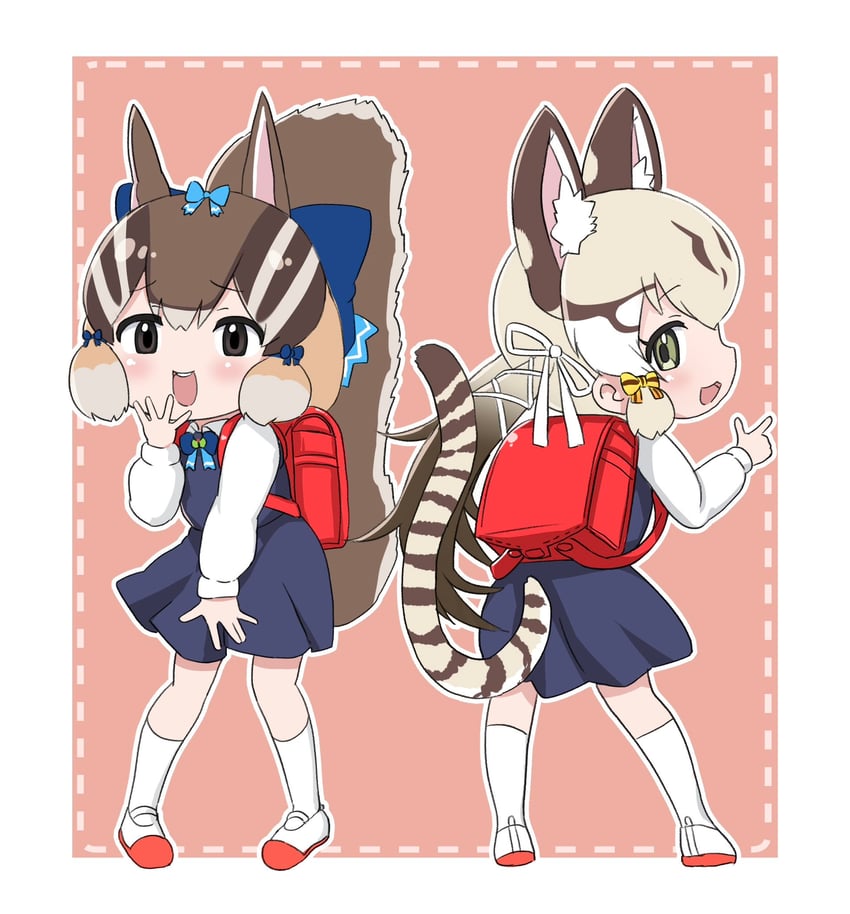 siberian chipmunk and geoffroy's cat (kemono friends and 2 more) drawn by grgrgoodup