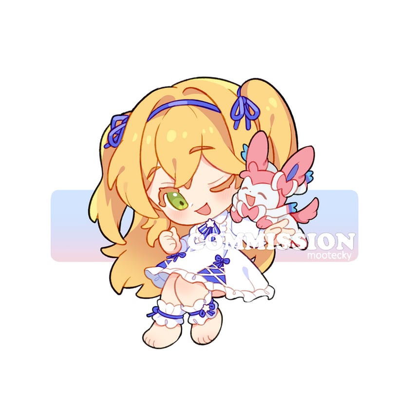 sylveon and dokibird (pokemon and 1 more) drawn by mootecky