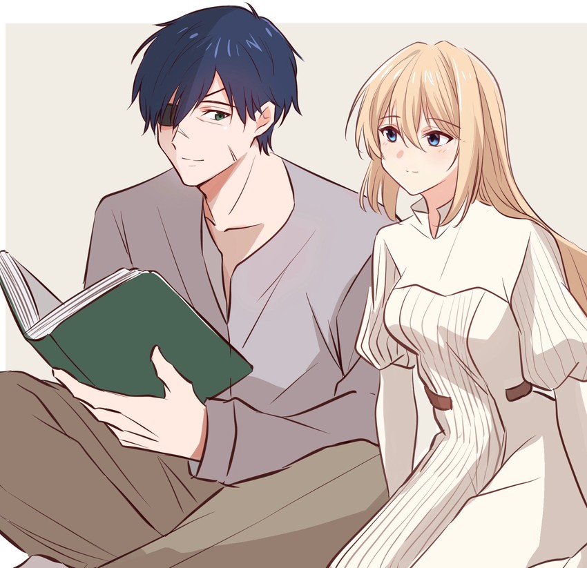 violet evergarden and gilbert bougainvillea (violet evergarden) drawn by shin_(shinshan427)