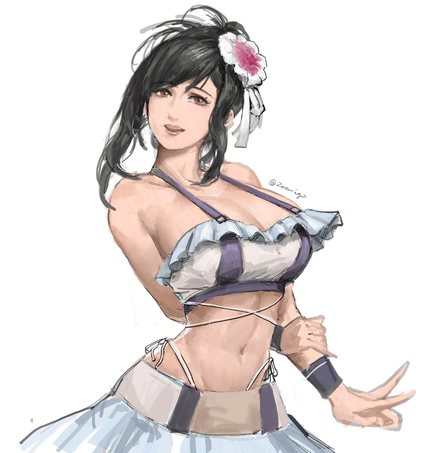 tifa lockhart (final fantasy and 3 more) drawn by zoewingsz