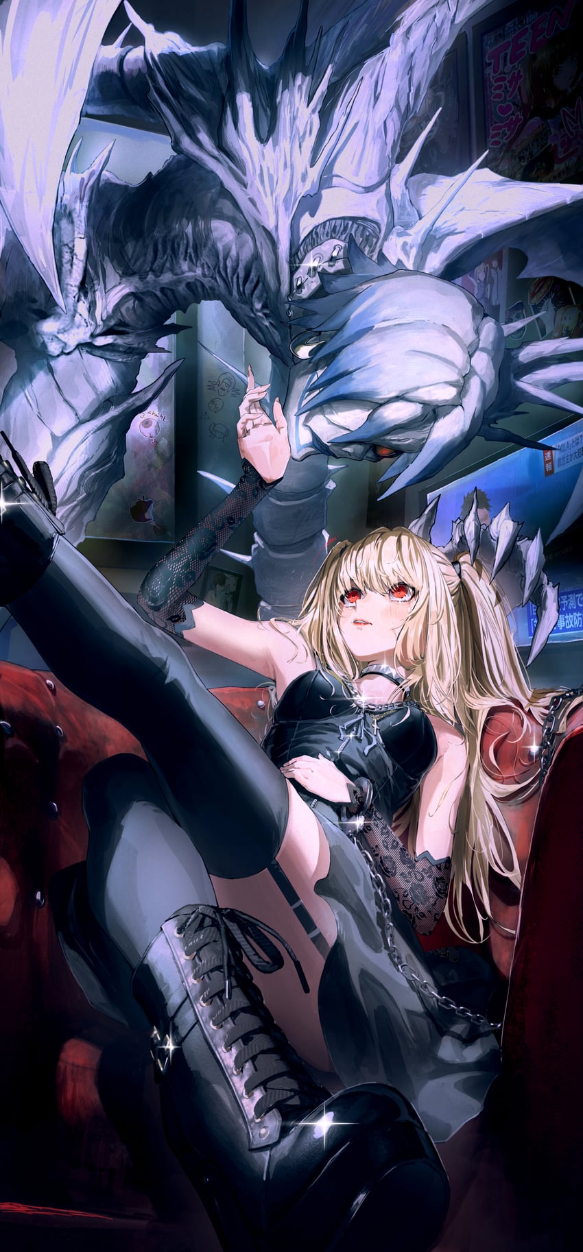 amane misa and rem (death note) drawn by ossan_zabi_190