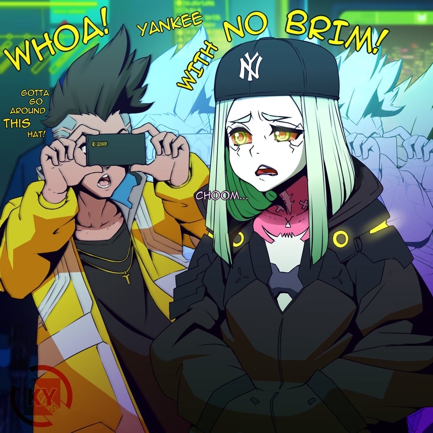 rebecca and david martinez (cyberpunk and 2 more) drawn by kale_yville