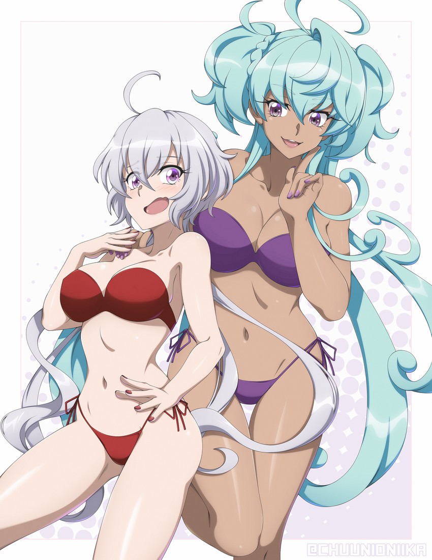 yukine chris and cagliostro (senki zesshou symphogear) drawn by chuunioniika