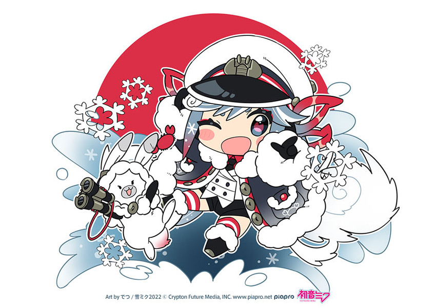 hatsune miku, yuki miku, and rabbit yukine (vocaloid) drawn by hamudetsu