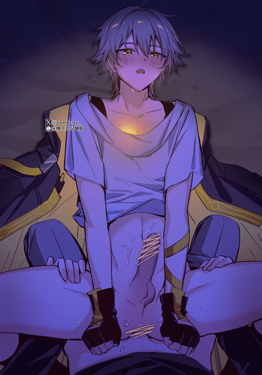trailblazer, caelus, and dan heng (honkai and 1 more) drawn by taosheng