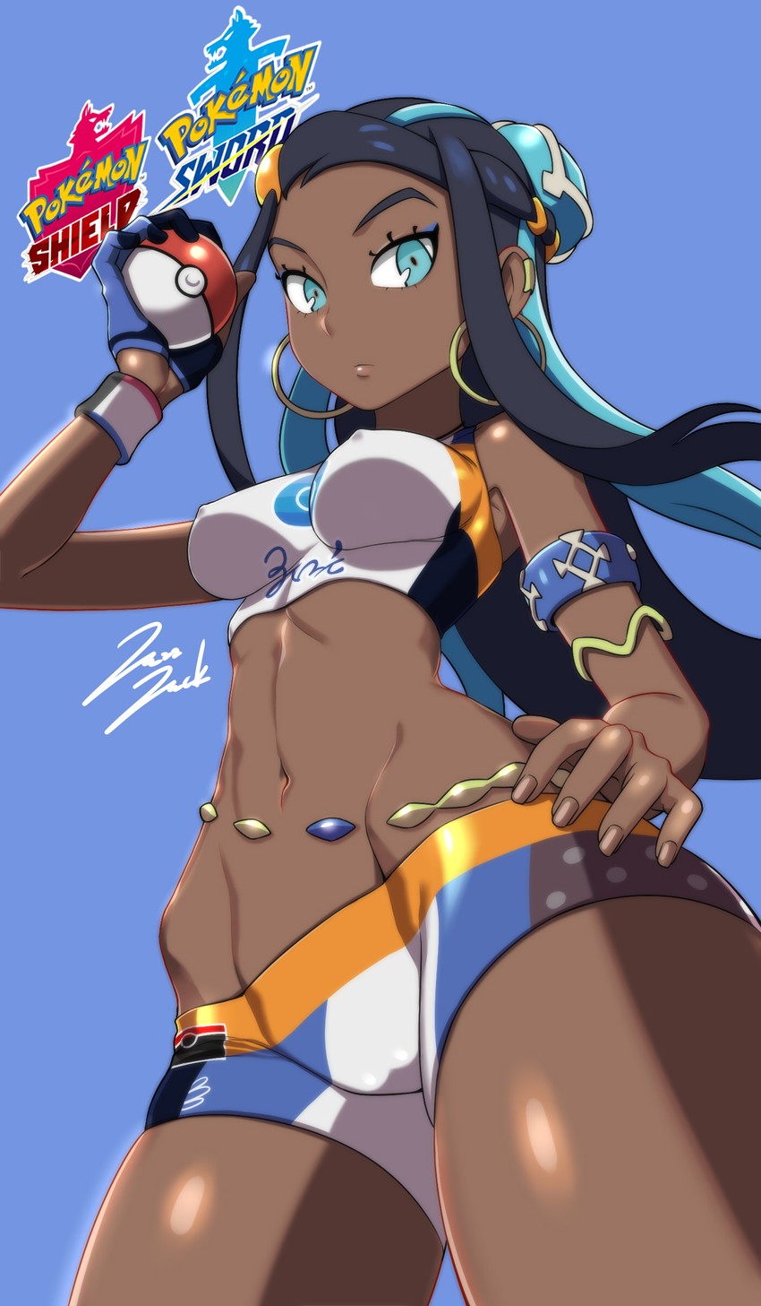 nessa (pokemon and 1 more) drawn by jazz_jack