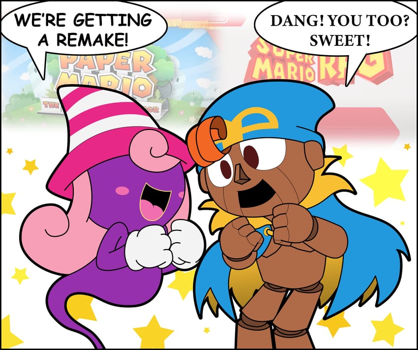 vivian and geno (mario and 3 more) drawn by miss_d