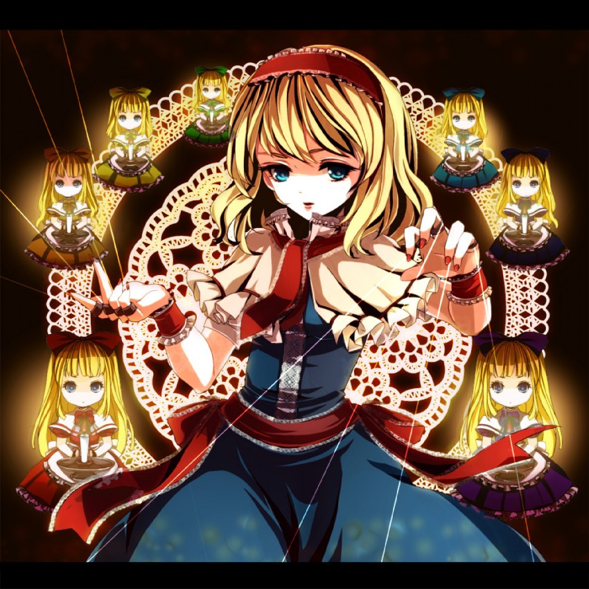 alice margatroid, shanghai doll, and hourai doll (touhou) drawn by awa_toka