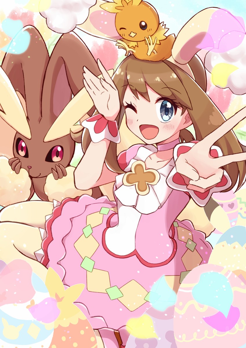 may, lopunny, and torchic (pokemon and 1 more) drawn by haru_(haruxxe)