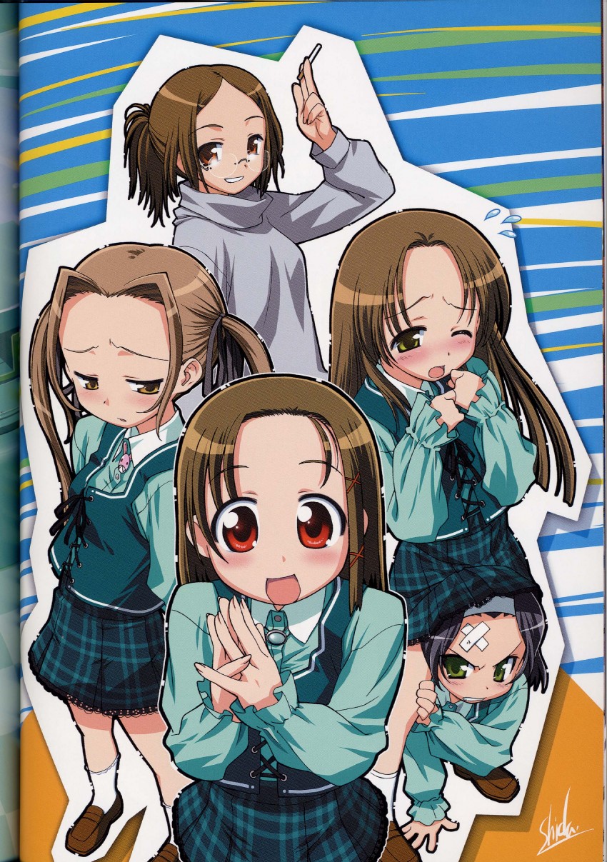 sakanakura yumi, momochi momo, tanaka kanata, takano hijiri, and sanebara maki (maple colors) drawn by shida_kazuhiro