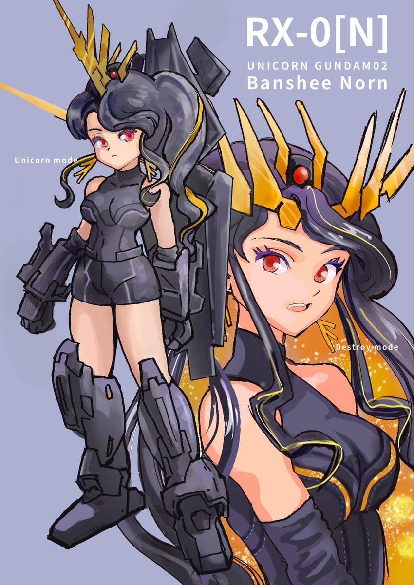 unicorn gundam banshee (gundam and 1 more) drawn by okrdisk2000
