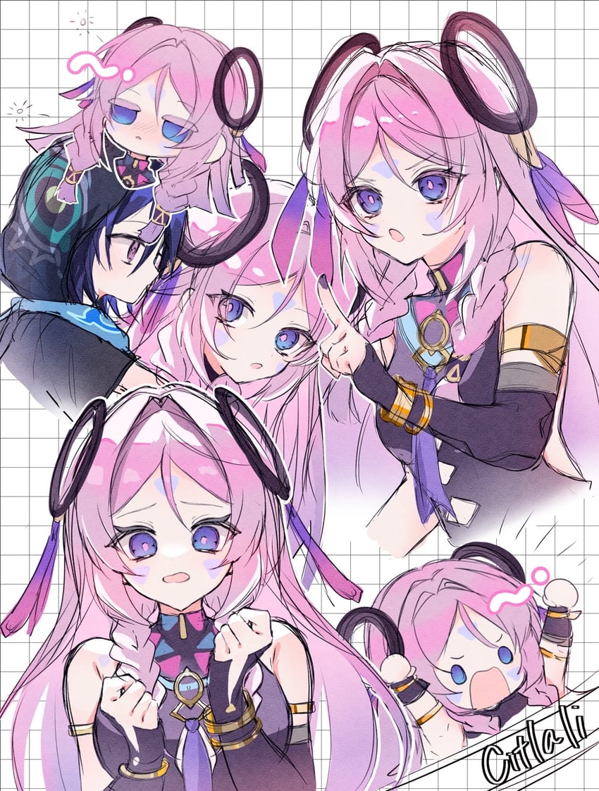 citlali and ororon (genshin impact) drawn by mochirabi