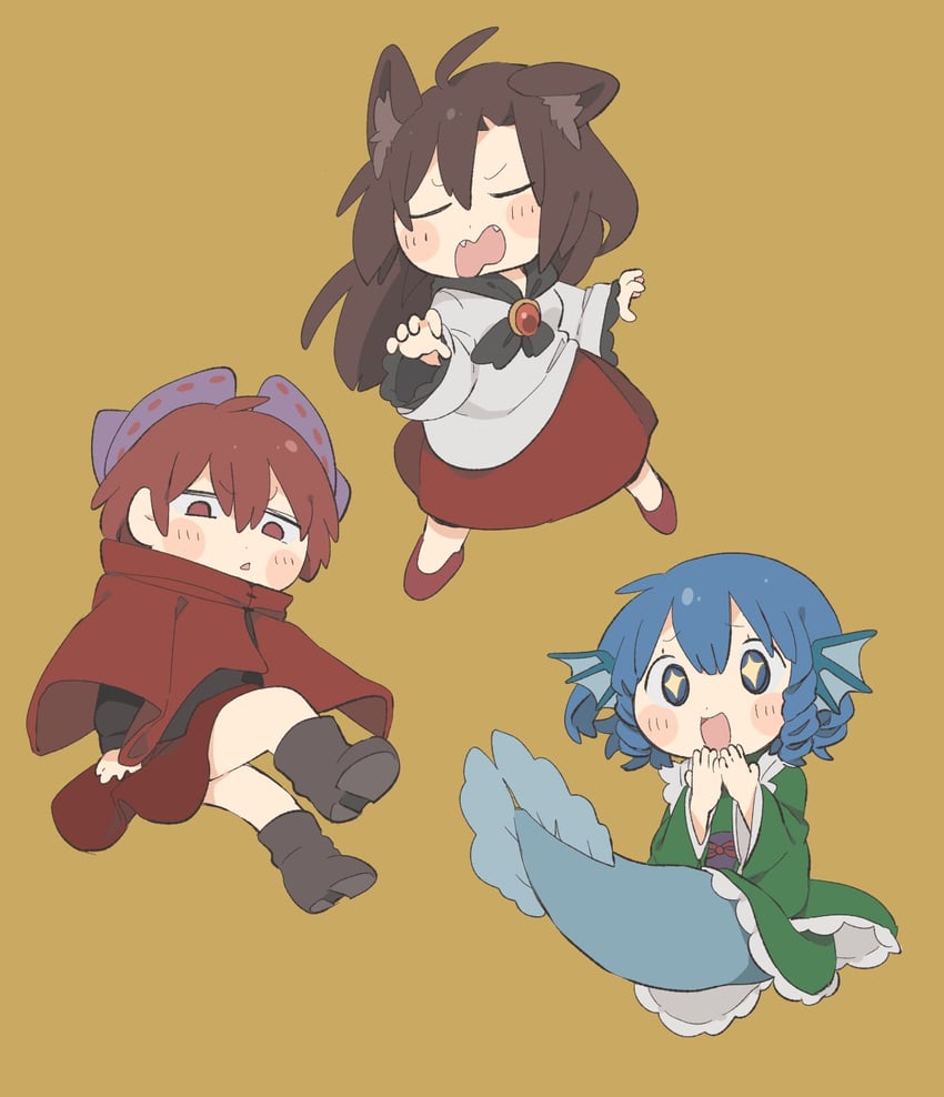imaizumi kagerou, sekibanki, and wakasagihime (touhou) drawn by citrus_(place)