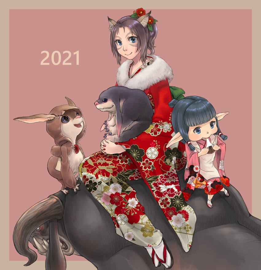 adventurer, mandragora, qiqirn, and chacharoon (final fantasy and 1 more) drawn by cactus41747280