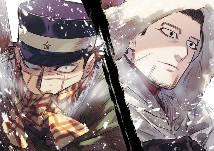 sugimoto saichi and ogata hyakunosuke (golden kamuy) drawn by oziozi_kamuy