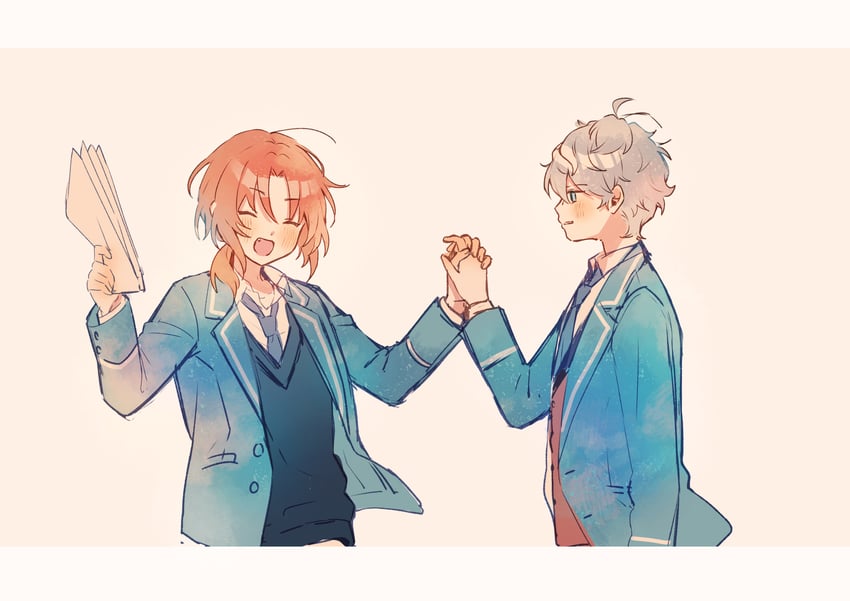 tsukinaga leo and sena izumi (ensemble stars!) drawn by amagi_hana