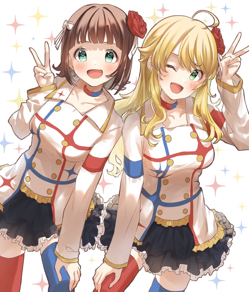 hoshii miki and amami haruka (idolmaster and 3 more) drawn by ggi315