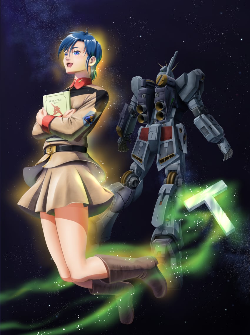 nu gundam and chan agi (gundam and 1 more) drawn by soichi_nagayuki