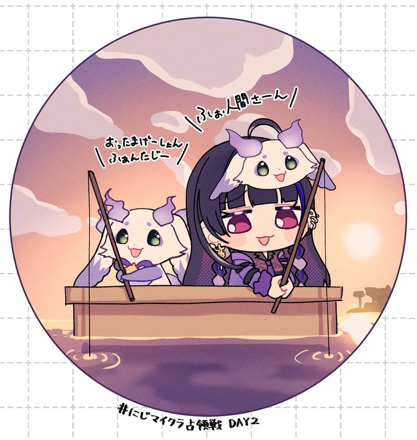 meloco kyoran and lunlun (nijisanji and 2 more) drawn by sekka_(sekka1202)