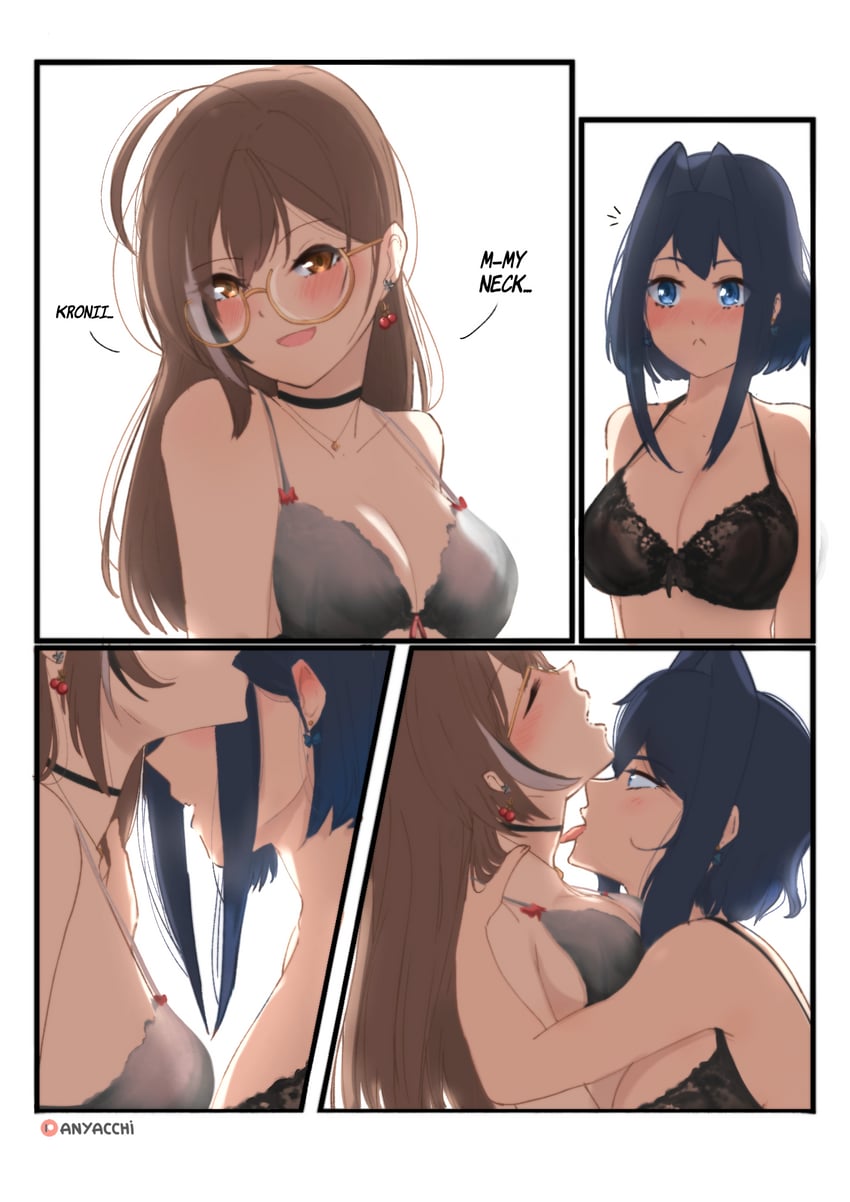 ouro kronii and nanashi mumei (hololive and 1 more) drawn by anyacchi
