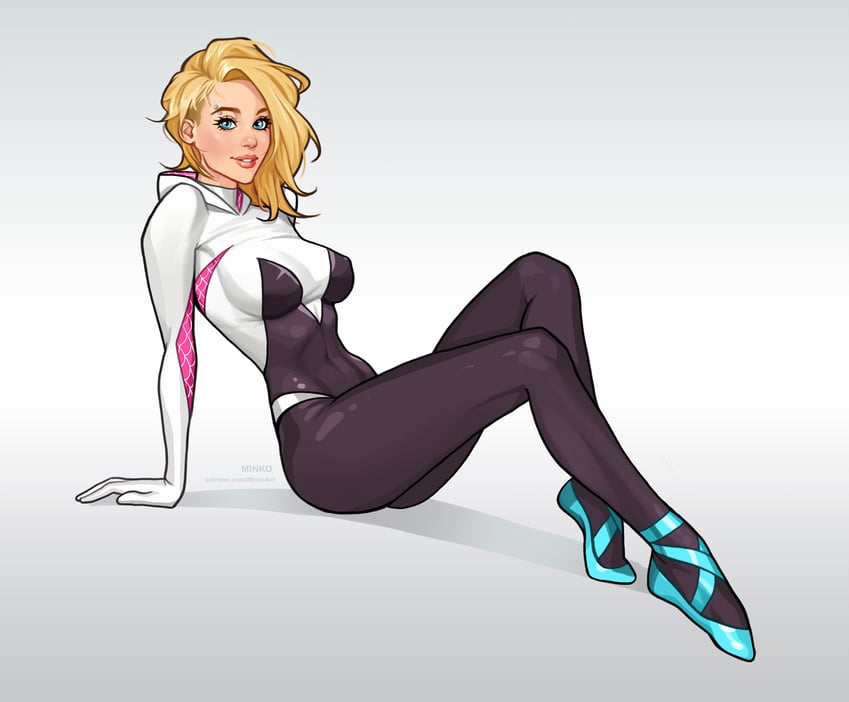 spider-gwen and gwen stacy (marvel and 1 more) drawn by olena_minko