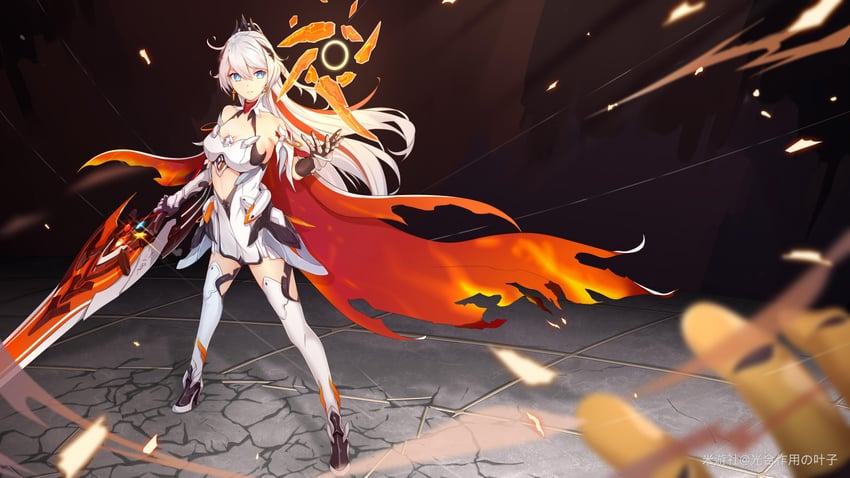 kiana kaslana and herrscher of dominance (honkai and 1 more) drawn by guanghe_zuoyong_de_de_yezi