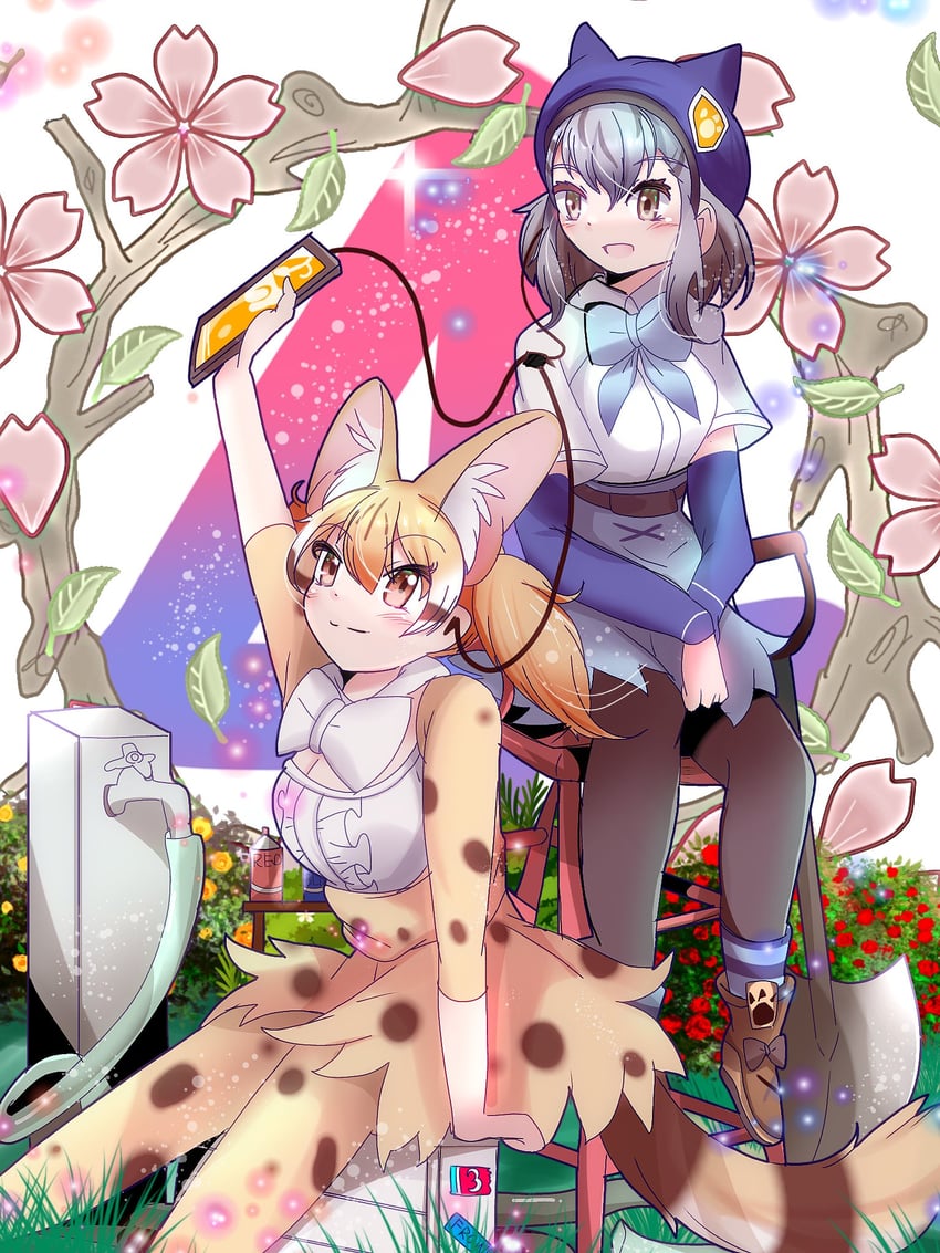 large-spotted genet and hikari (kemono friends and 1 more) drawn by kiryu_(rnrwbhybsxj4qgk)