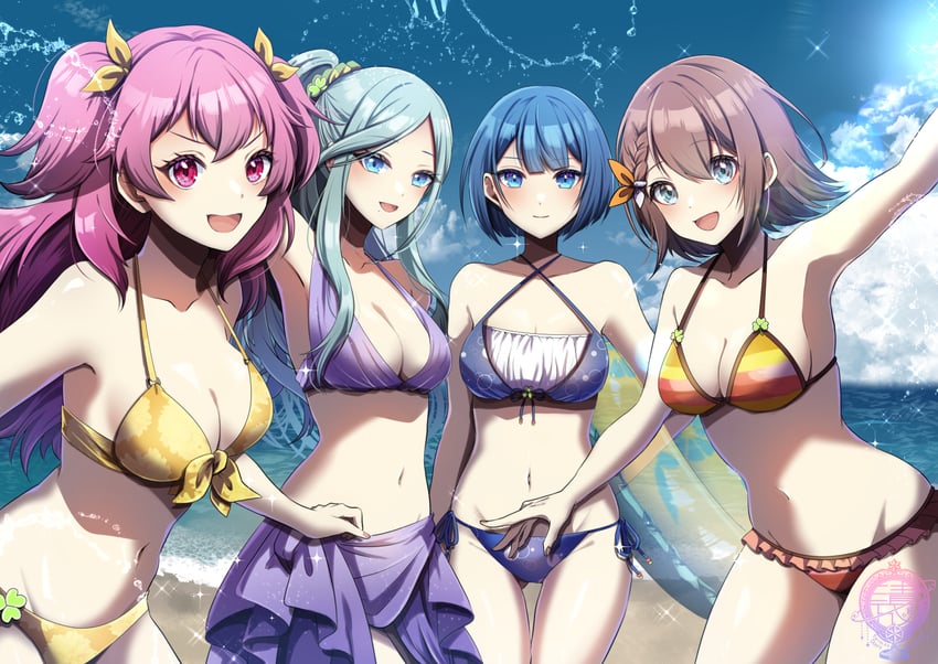 hanasato minori, kiritani haruka, momoi airi, and hinomori shizuku (project sekai) drawn by tiprip_kk