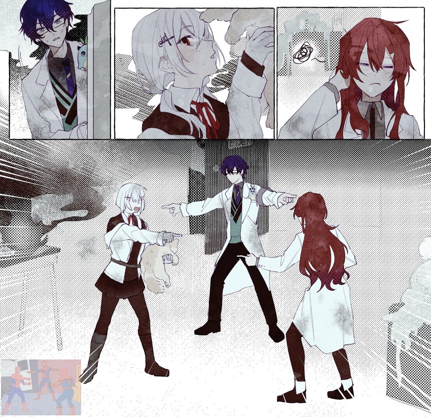 ange katrina, spider-man, hakase fuyuki, leos vincent, and mameneko (nijisanji and 2 more) drawn by 14_(l4l1l)
