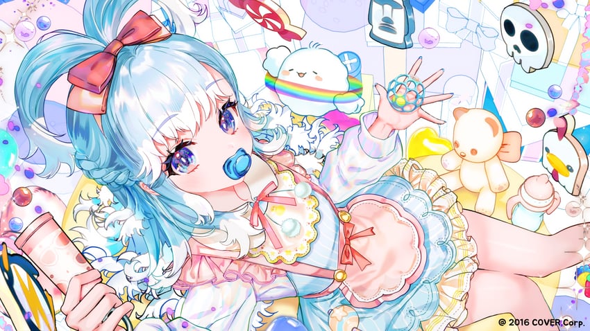 kobo kanaeru, kfp employee, and deadbeat (hololive and 1 more) drawn by sowon