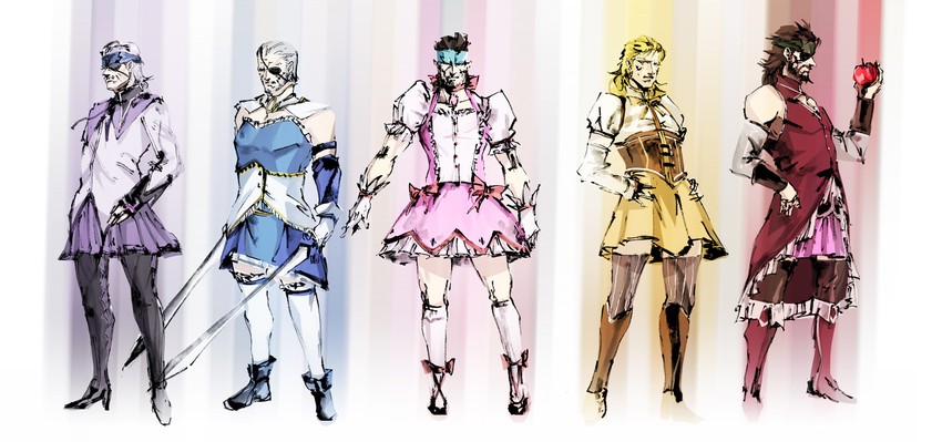 akemi homura, kaname madoka, miki sayaka, sakura kyoko, tomoe mami, and 6 more (mahou shoujo madoka magica and 2 more) drawn by ikuyoan
